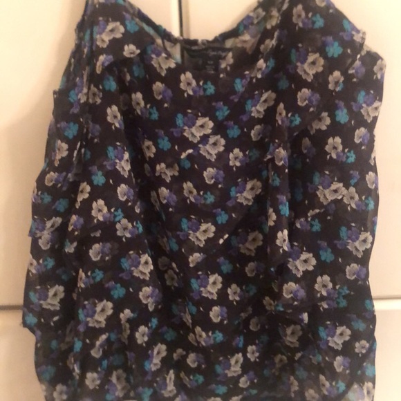 Multicolor blue white & black floral tank - Picture 3 of 3